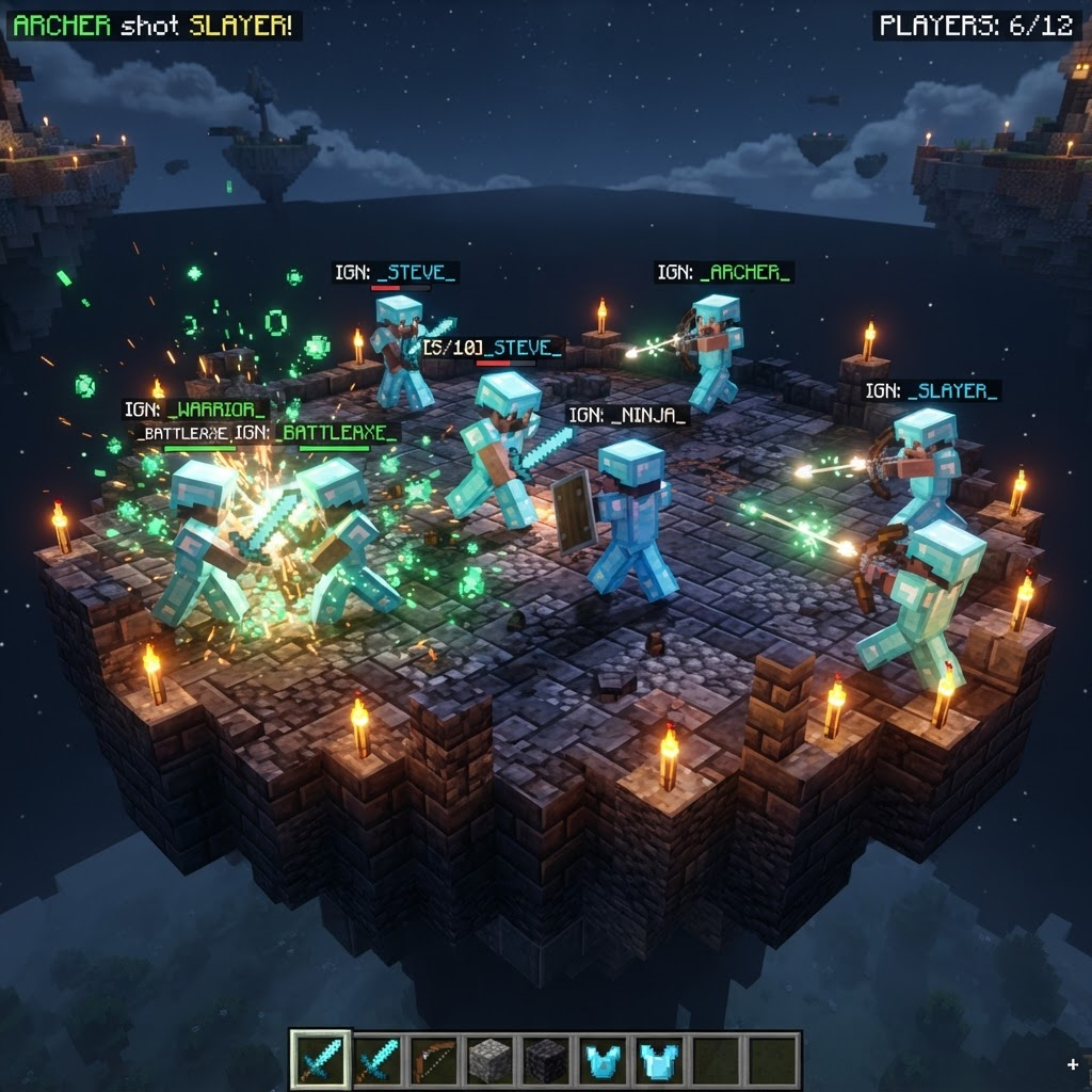 Скриншот FFA PvP арены на сервере AXILOOM